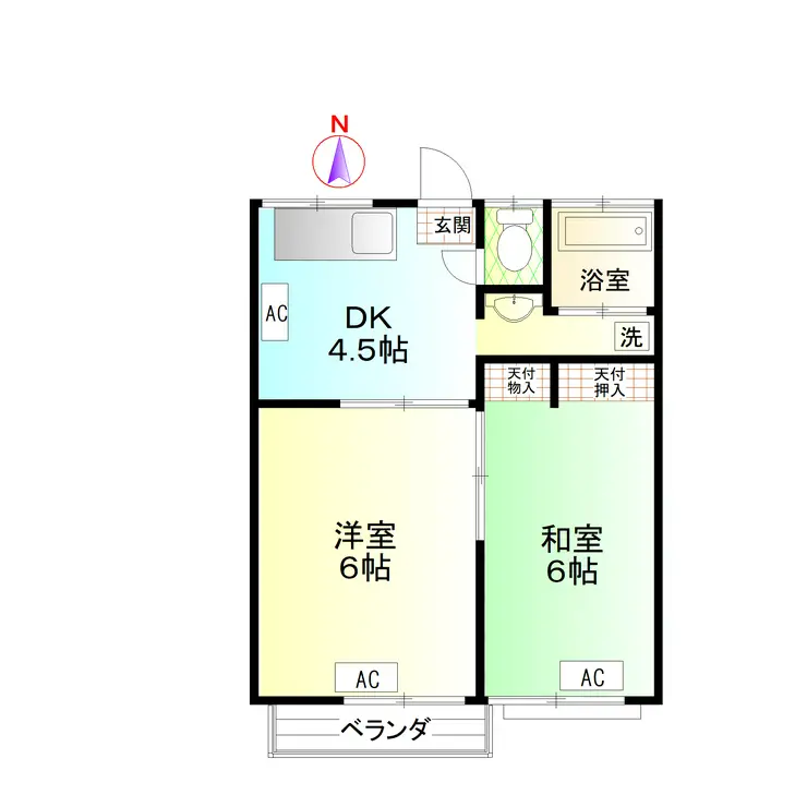 八代ハイツ 2階階 間取り