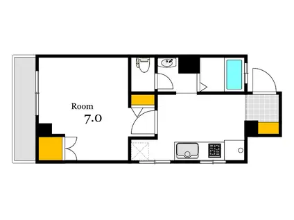 リバーウォーク広瀬(1K/2階)の間取り写真