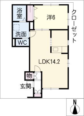 BAGUS MEIJO PARK(1LDK/1階)の間取り写真