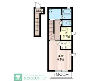 メゾンシャテーヌ(1K/2階)の間取り写真