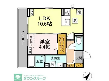 D-SOLACE津田沼(1LDK/1階)の間取り写真