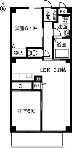 ガウディ EST(2LDK/4階)の間取り写真