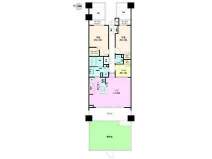 グレンパーク駒場ウエスト棟(2LDK/3階)の間取り写真