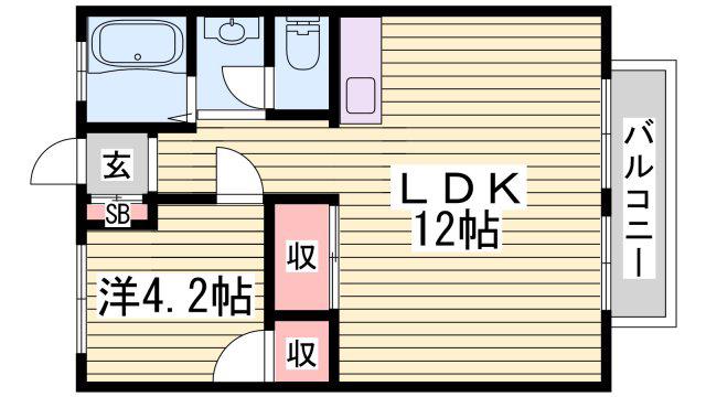 コーポ御立(1LDK/2階)の間取り写真