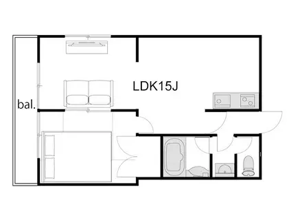 ヴィラ・プレステージ(1LDK/4階)の間取り写真