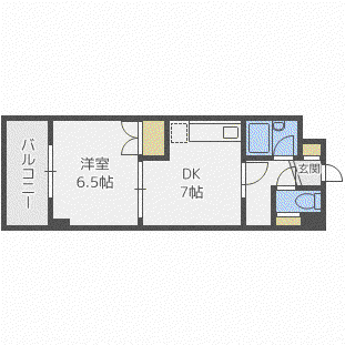 マンションブリッジ麻生(1DK/7階)の間取り写真