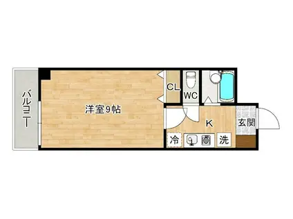 シャルム明石II(1K/4階)の間取り写真