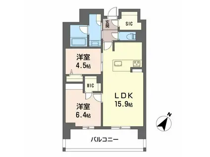 リビエナ グラン 新梅田(2LDK/5階)の間取り写真