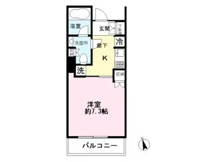 千住ザ・タワー(1K/6階)の間取り写真