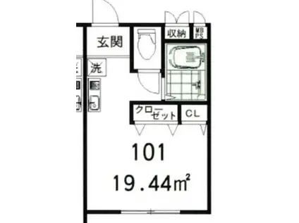 メゾン・ラブ・アムール(ワンルーム/1階)の間取り写真