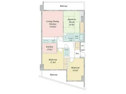 ライムライト松風台3(3LDK/2階)の間取り写真