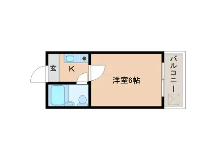 ミュゼ大安寺(1K/3階)の間取り写真