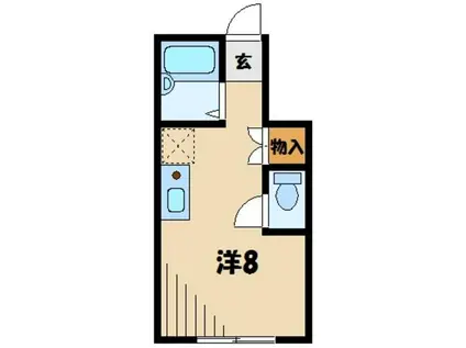 アイコート川越(ワンルーム/1階)の間取り写真