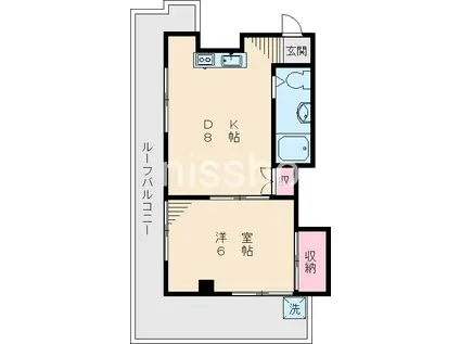 マンションカメイヤ(1DK/4階)の間取り写真