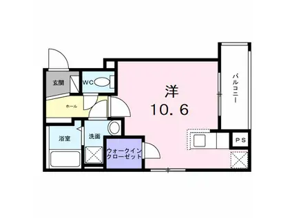 ヒカルサ神戸王塚台I(ワンルーム/2階)の間取り写真