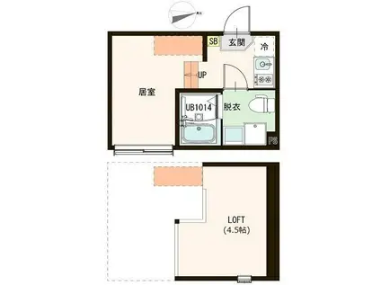 FORET BLEUE(ワンルーム/1階)の間取り写真