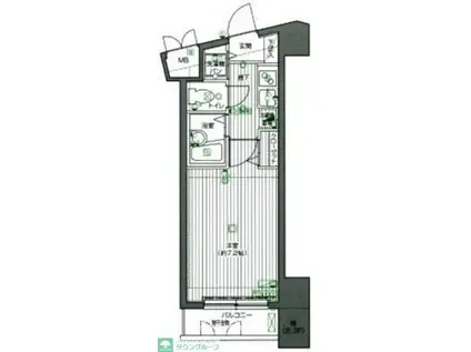 グランドガーラ渋谷(1K/7階)の間取り写真