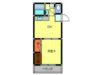 グランドキャニオン(1DK/1階)の間取り写真