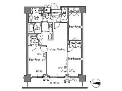 パークアクシス辰巳ステージ(3LDK/9階)の間取り写真
