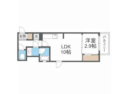 シーズンフラッツ阿波座(1LDK/4階)の間取り写真