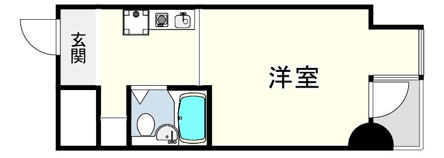 クレドール西明石Ⅲ(ワンルーム/3階)の間取り写真
