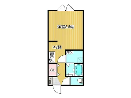 クレール(1K/1階)の間取り写真