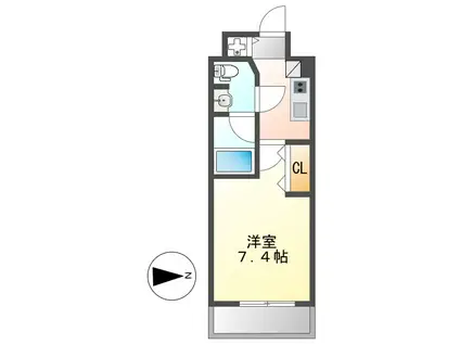 セノアタワー泉(1K/5階)の間取り写真