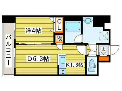 CLARK NORD(1DK/6階)の間取り写真