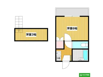 NIKORI勢家A棟(1K/2階)の間取り写真