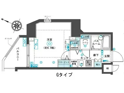 フェニックス渋谷本町(1K/3階)の間取り写真