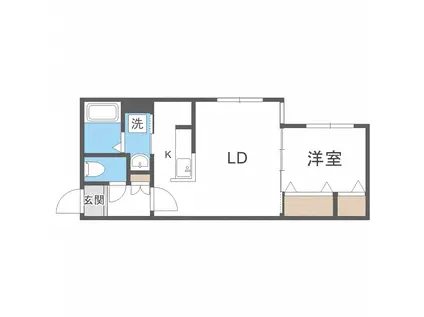 WELINA北円山(1LDK/4階)の間取り写真