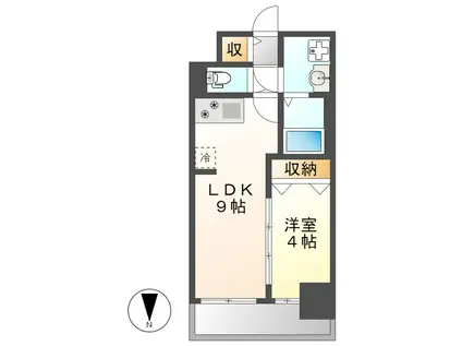 プレサンス名駅南エディフィス(1LDK/14階)の間取り写真