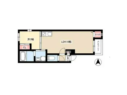 ESPRE HIGASHIBETSUIN (1LDK/2階)の間取り写真