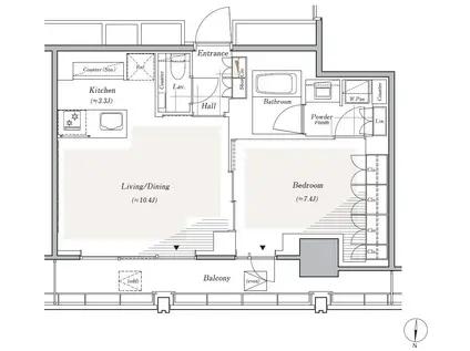 リビオレジデンス西麻布(1LDK/9階)の間取り写真