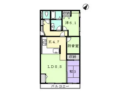 ヴィラ松波(3LDK/5階)の間取り写真