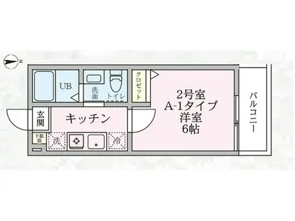 ジョイヒロック(1K/1階)の間取り写真