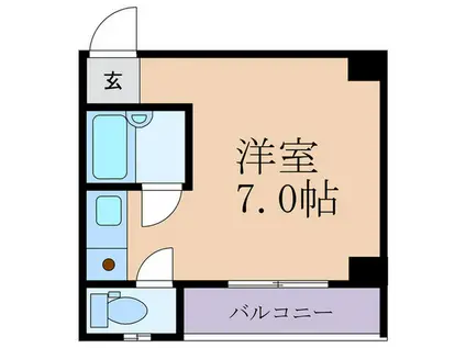 天満池田町ハイツ(ワンルーム/6階)の間取り写真