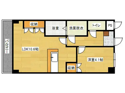 OAK VILLAGE(1LDK/1階)の間取り写真