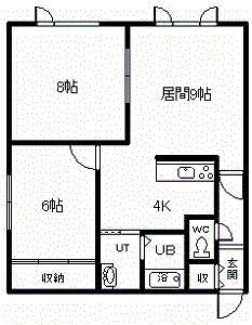 トーセーコーポ(2LDK/2階)の間取り写真