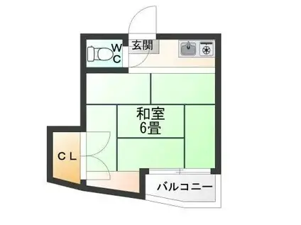 平和ハイツ(ワンルーム/2階)の間取り写真