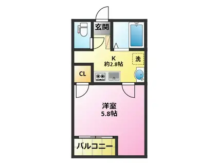 HALE CANALハレカナル(1K/1階)の間取り写真