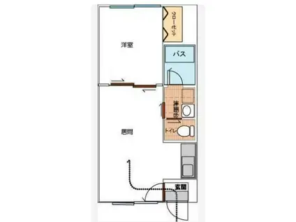 ピュアパレス港(1LDK/5階)の間取り写真