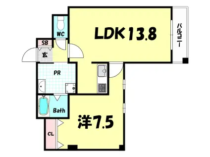 サンビルダー北野 THE BASE(1K/4階)の間取り写真