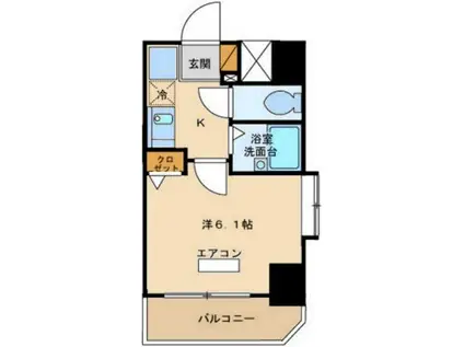 ソシア船堀(1K/8階)の間取り写真