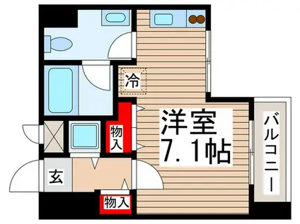 ガルリエ道(ワンルーム/3階)の間取り写真