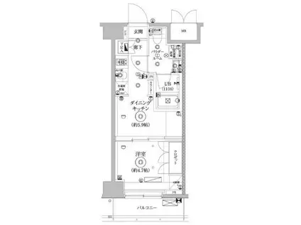 セジョリ墨田イーストIII(1DK/4階)の間取り写真