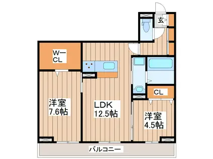 ABUNDANT II(2LDK/1階)の間取り写真