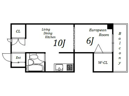 ベルグリーン鈴蘭台(1LDK/5階)の間取り写真