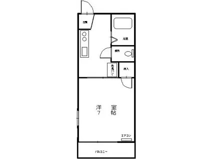 リバティ小鹿(1K/1階)の間取り写真