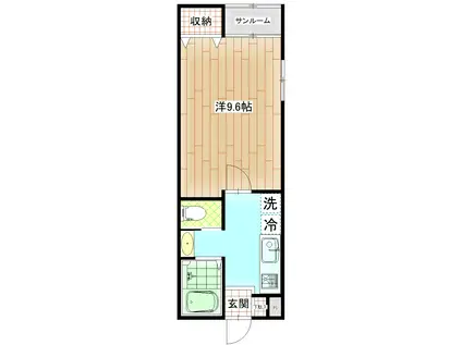 BELLAGIO(1K/1階)の間取り写真